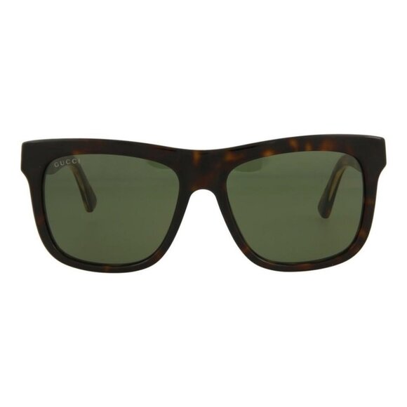 Gucci Unisex Square/Rectangle Havana Havana Green Fashion Designer Eyewear - Picture 2 of 4